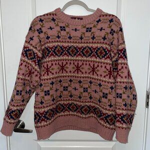 Vintage Pink Nordic Wool Sweater